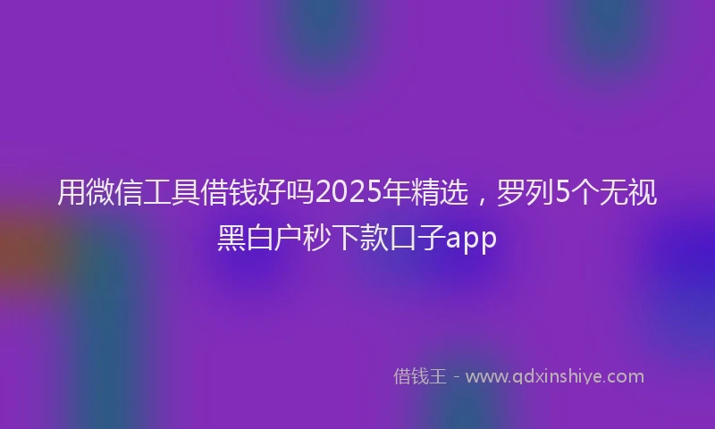 用微信工具借钱好吗2025年精选，罗列5个无视黑白户秒下款口子app