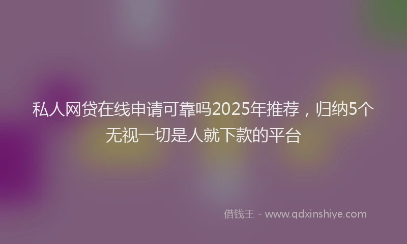 私人网贷在线申请可靠吗2025年推荐，归纳5个无视一切是人就下款的平台
