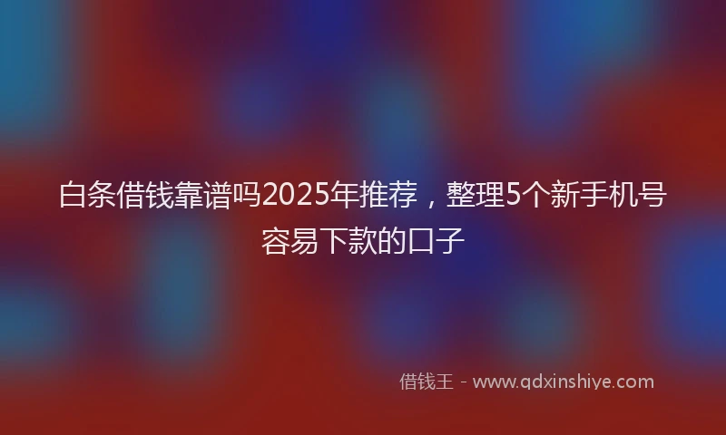 白条借钱靠谱吗2025年推荐，整理5个新手机号容易下款的口子