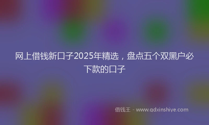 网上借钱新口子2025年精选，盘点五个双黑户必下款的口子