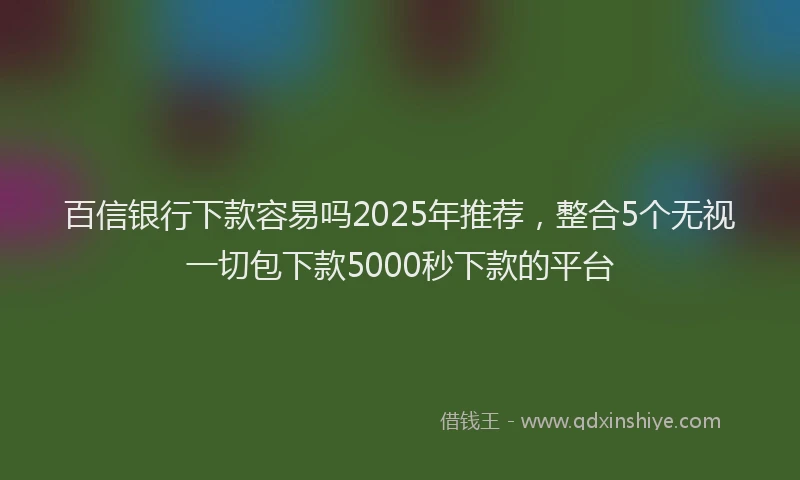 百信银行下款容易吗2025年推荐，整合5个无视一切包下款5000秒下款的平台