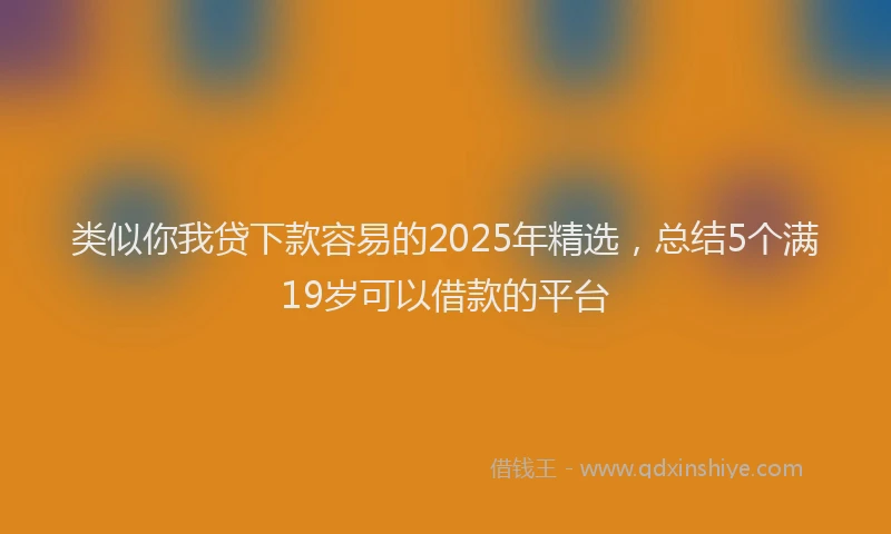 类似你我贷下款容易的2025年精选，总结5个满19岁可以借款的平台