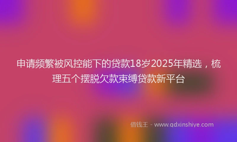 申请频繁被风控能下的贷款18岁2025年精选，梳理五个摆脱欠款束缚贷款新平台