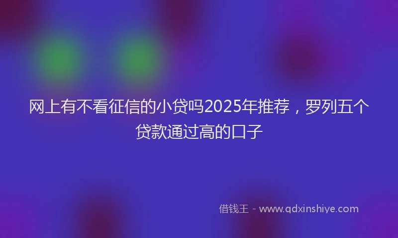 网上有不看征信的小贷吗2025年推荐，罗列五个贷款通过高的口子