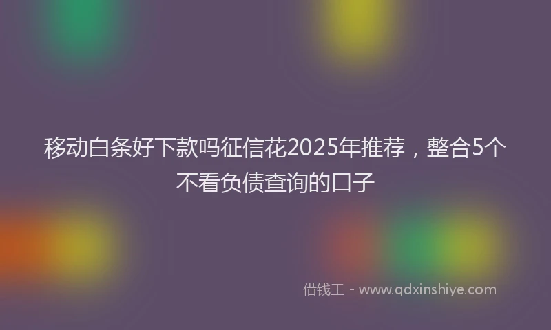 移动白条好下款吗征信花2025年推荐，整合5个不看负债查询的口子