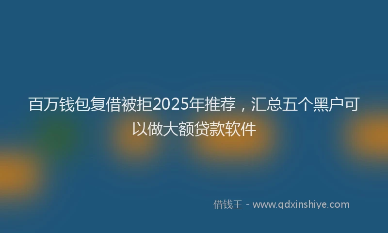 百万钱包复借被拒2025年推荐，汇总五个黑户可以做大额贷款软件