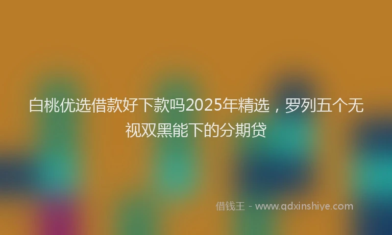 白桃优选借款好下款吗2025年精选，罗列五个无视双黑能下的分期贷
