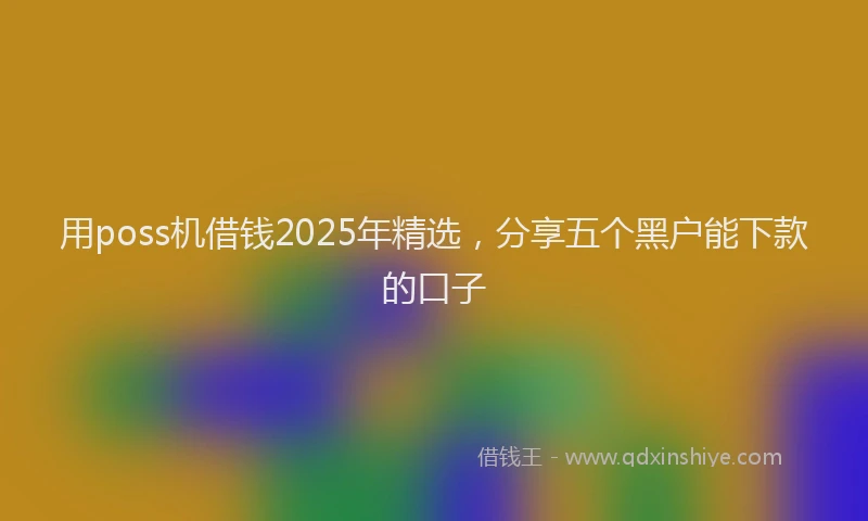 用poss机借钱2025年精选，分享五个黑户能下款的口子