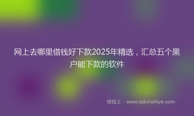 网上去哪里借钱好下款2025年精选，汇总五个黑户能下款的软件