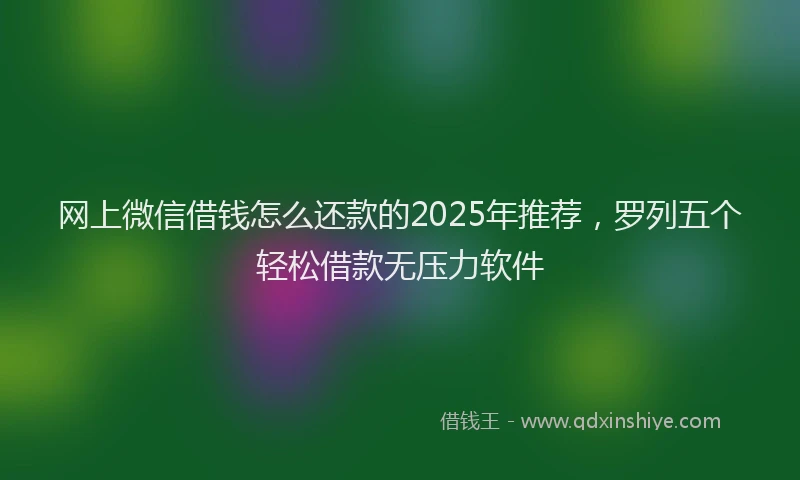 网上微信借钱怎么还款的2025年推荐，罗列五个轻松借款无压力软件
