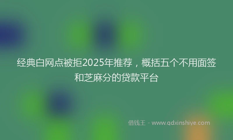 经典白网点被拒2025年推荐，概括五个不用面签和芝麻分的贷款平台
