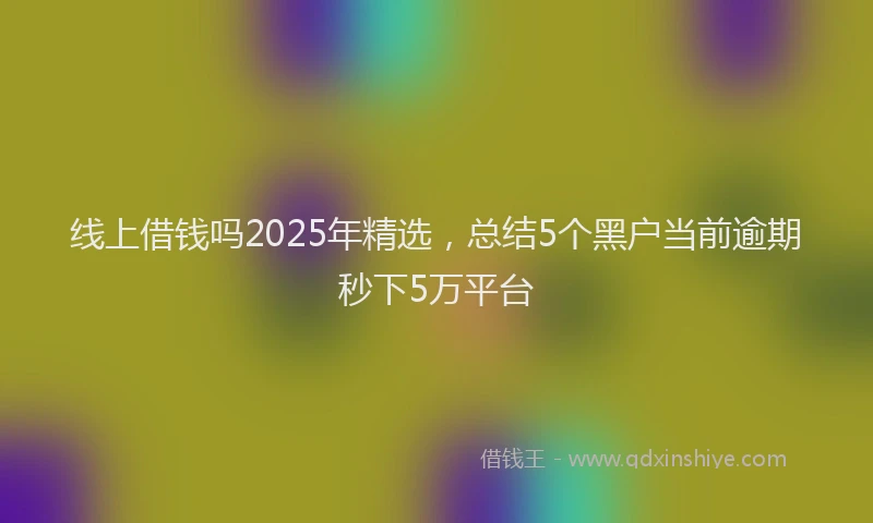 线上借钱吗2025年精选，总结5个黑户当前逾期秒下5万平台