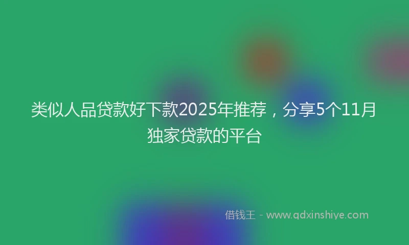 类似人品贷款好下款2025年推荐，分享5个11月独家贷款的平台