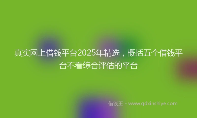 真实网上借钱平台2025年精选，概括五个借钱平台不看综合评估的平台
