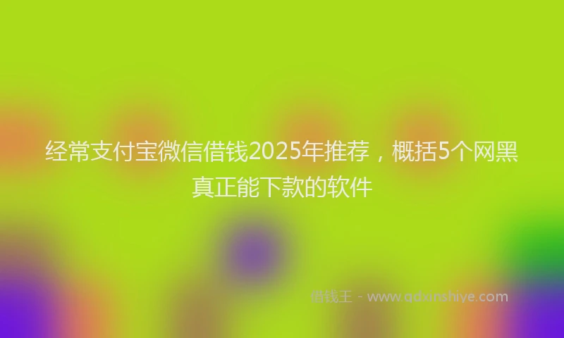 经常支付宝微信借钱2025年推荐，概括5个网黑真正能下款的软件