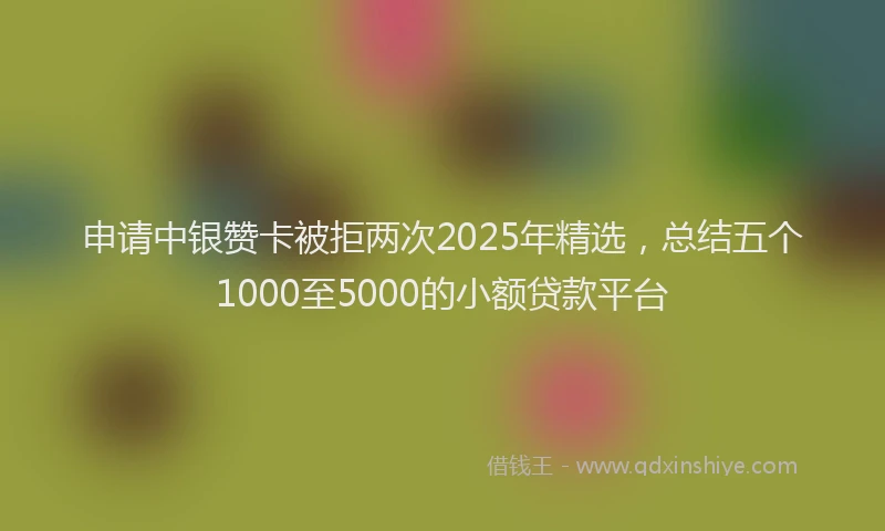申请中银赞卡被拒两次2025年精选，总结五个1000至5000的小额贷款平台