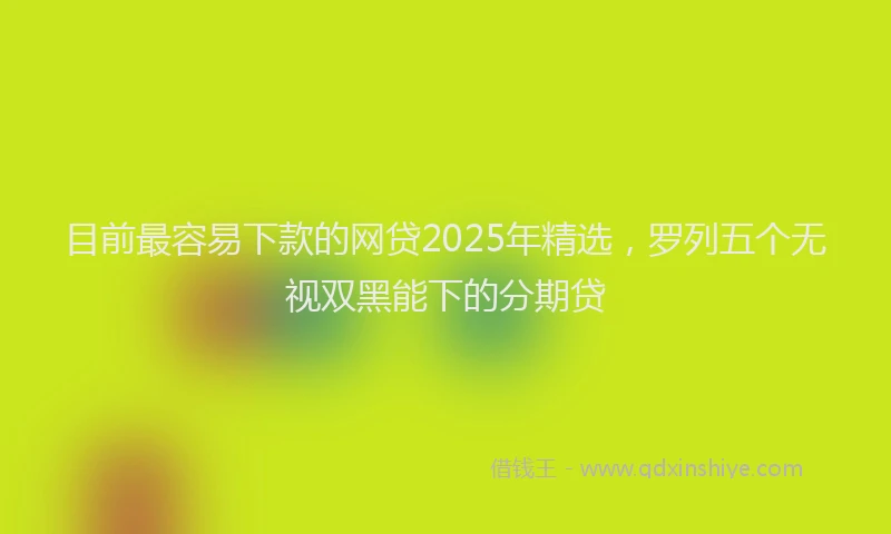 目前最容易下款的网贷2025年精选，罗列五个无视双黑能下的分期贷