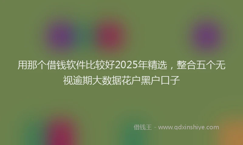 用那个借钱软件比较好2025年精选，整合五个无视逾期大数据花户黑户口子