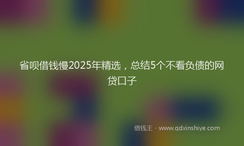 省呗借钱慢2025年精选，总结5个不看负债的网贷口子