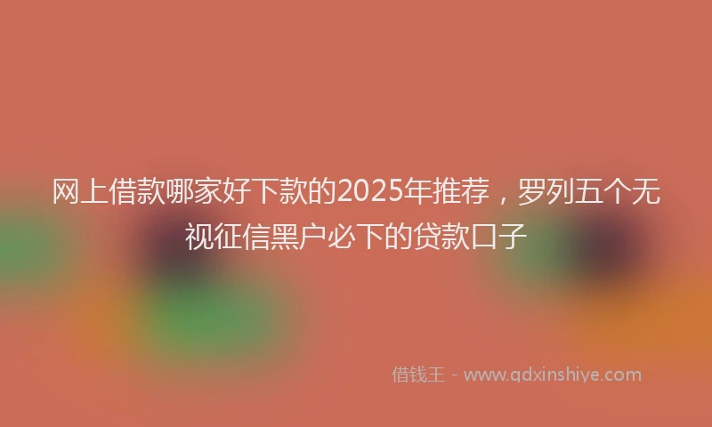 网上借款哪家好下款的2025年推荐，罗列五个无视征信黑户必下的贷款口子