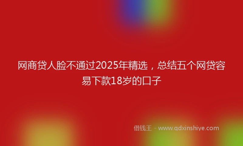 网商贷人脸不通过2025年精选，总结五个网贷容易下款18岁的口子