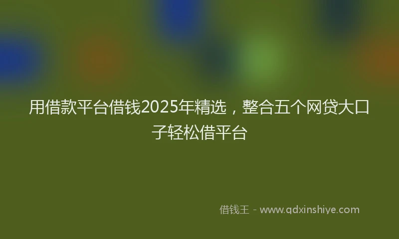 用借款平台借钱2025年精选，整合五个网贷大口子轻松借平台
