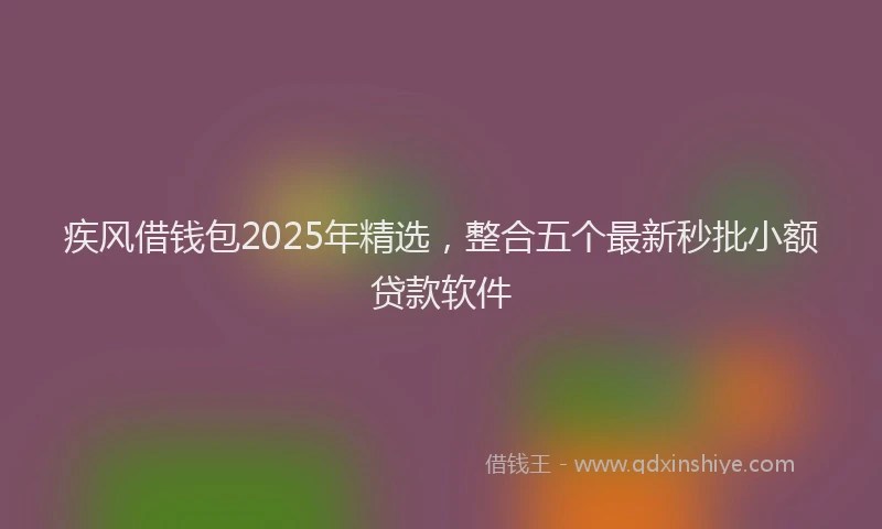 疾风借钱包2025年精选，整合五个最新秒批小额贷款软件