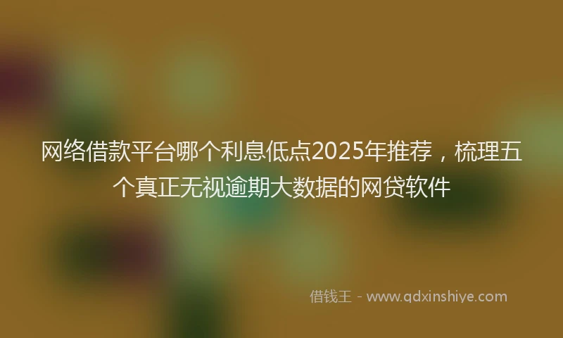 网络借款平台哪个利息低点2025年推荐，梳理五个真正无视逾期大数据的网贷软件