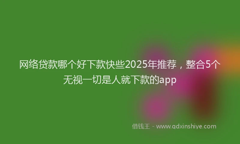 网络贷款哪个好下款快些2025年推荐，整合5个无视一切是人就下款的app