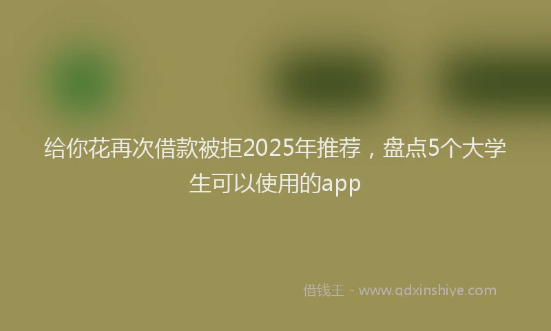 给你花再次借款被拒2025年推荐，盘点5个大学生可以使用的app