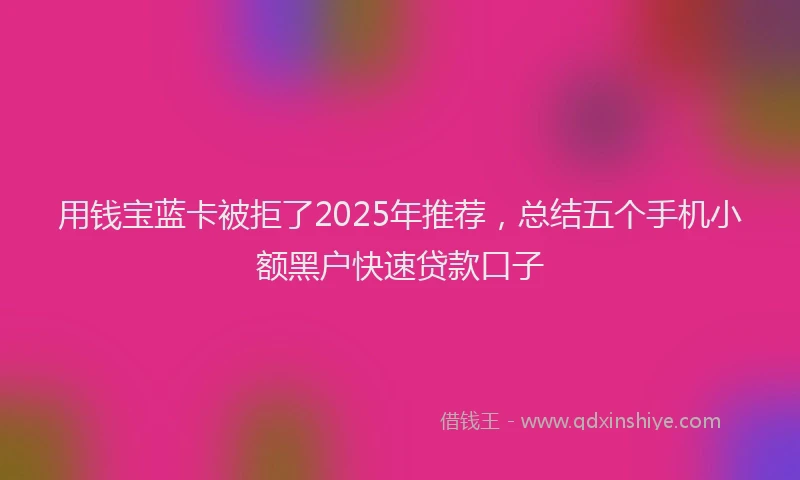 用钱宝蓝卡被拒了2025年推荐，总结五个手机小额黑户快速贷款口子