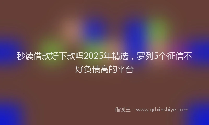 秒读借款好下款吗2025年精选，罗列5个征信不好负债高的平台
