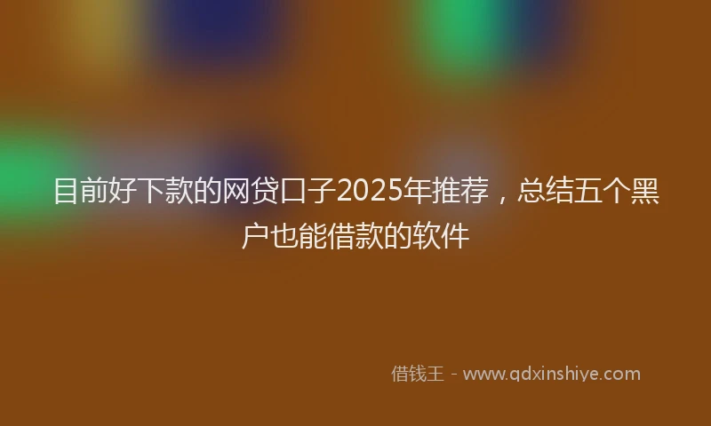 目前好下款的网贷口子2025年推荐，总结五个黑户也能借款的软件