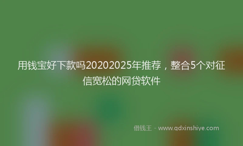 用钱宝好下款吗20202025年推荐，整合5个对征信宽松的网贷软件