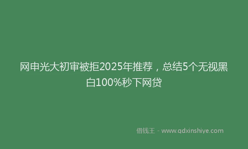 网申光大初审被拒2025年推荐，总结5个无视黑白100%秒下网贷