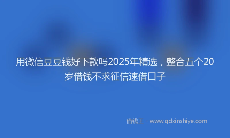用微信豆豆钱好下款吗2025年精选，整合五个20岁借钱不求征信速借口子