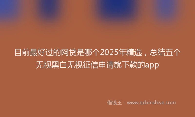 目前最好过的网贷是哪个2025年精选，总结五个无视黑白无视征信申请就下款的app