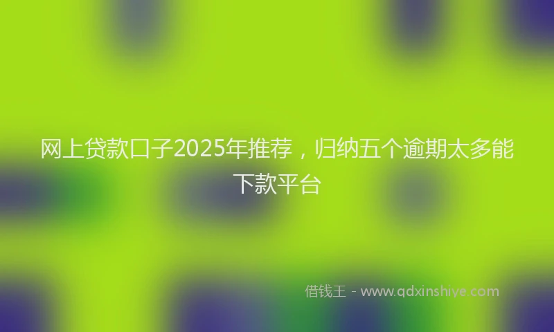 网上贷款口子2025年推荐，归纳五个逾期太多能下款平台