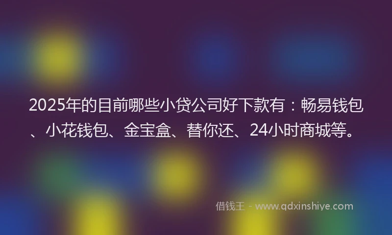 2025年的目前哪些小贷公司好下款有：畅易钱包、小花钱包、金宝盒、替你还、24小时商城等。