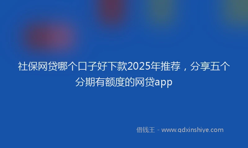 社保网贷哪个口子好下款2025年推荐，分享五个分期有额度的网贷app