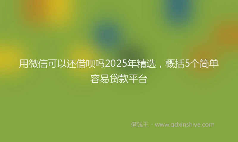 用微信可以还借呗吗2025年精选，概括5个简单容易贷款平台