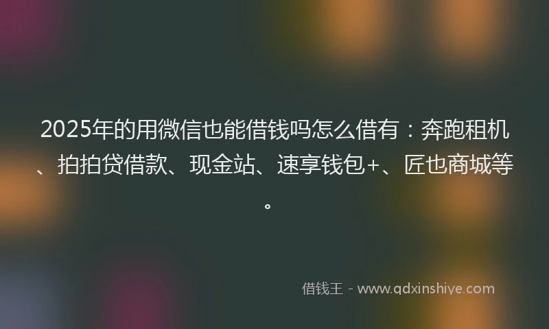 2025年的用微信也能借钱吗怎么借有：奔跑租机、拍拍贷借款、现金站、速享钱包+、匠也商城等。