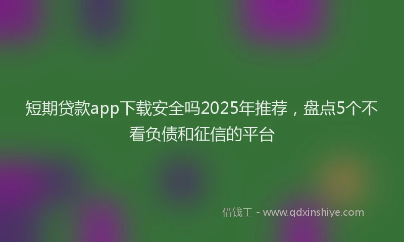 短期贷款app下载安全吗2025年推荐，盘点5个不看负债和征信的平台
