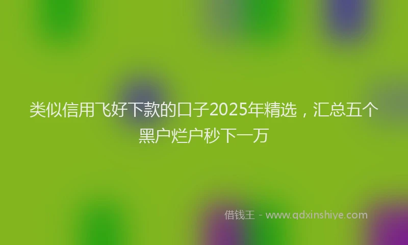 类似信用飞好下款的口子2025年精选，汇总五个黑户烂户秒下一万