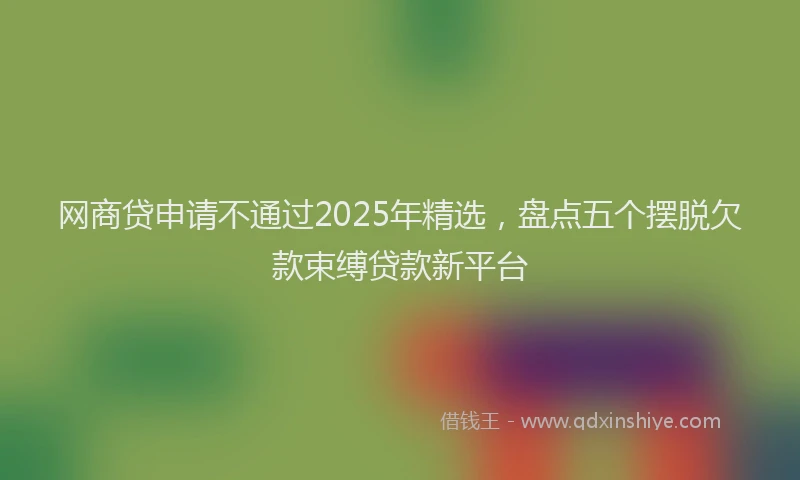 网商贷申请不通过2025年精选，盘点五个摆脱欠款束缚贷款新平台