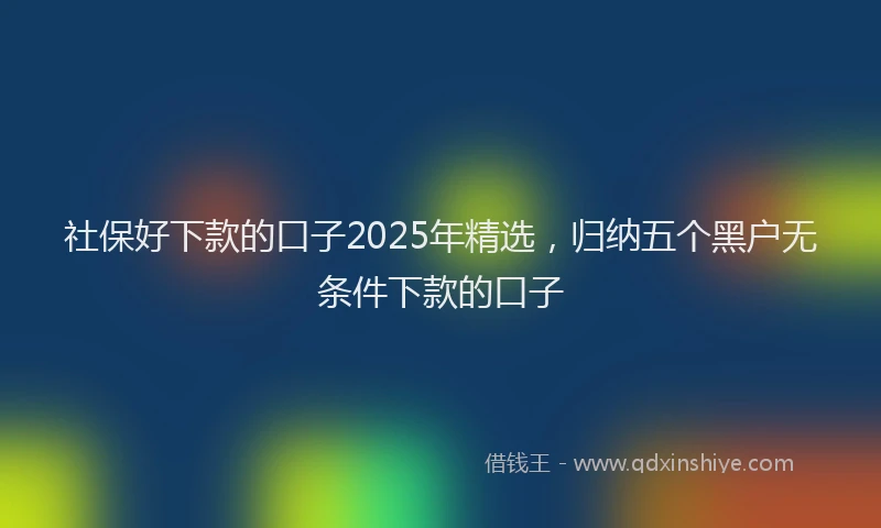 社保好下款的口子2025年精选，归纳五个黑户无条件下款的口子