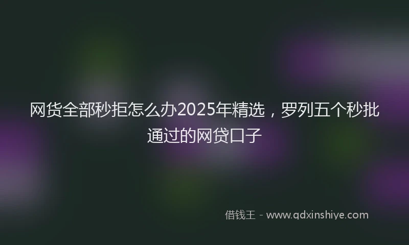 网货全部秒拒怎么办2025年精选，罗列五个秒批通过的网贷口子