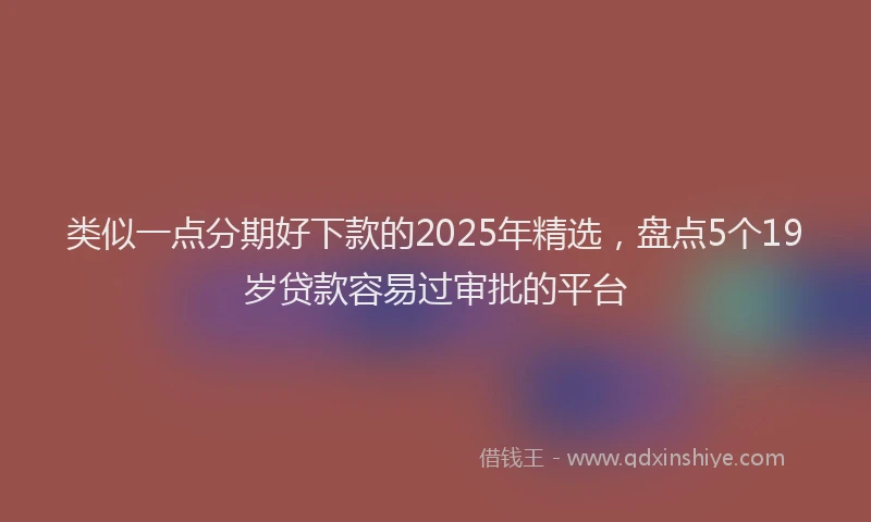 类似一点分期好下款的2025年精选，盘点5个19岁贷款容易过审批的平台