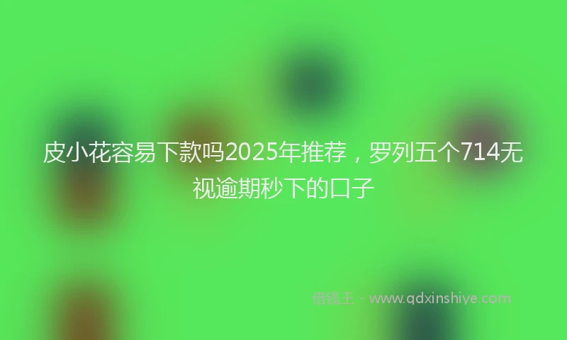 皮小花容易下款吗2025年推荐，罗列五个714无视逾期秒下的口子