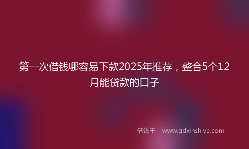 第一次借钱哪容易下款2025年推荐，整合5个12月能贷款的口子